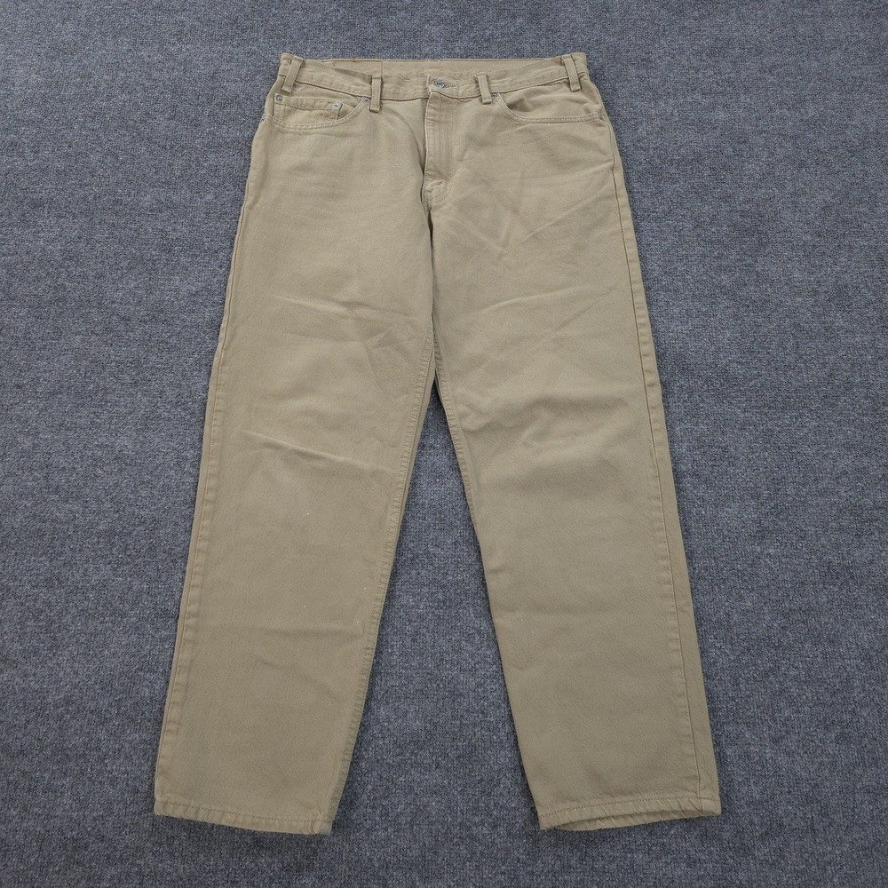 Vintage Levis Jeans Mens 36x30 Beige Denim 550 Relaxed Tapered Made USA 90s